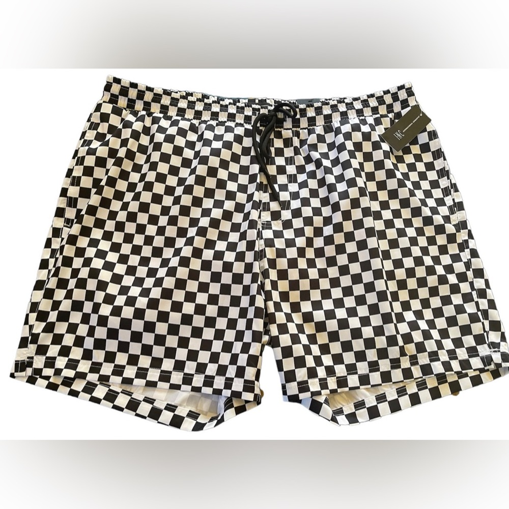 inc international concepts mens size XXL swim shorts trunks black & white